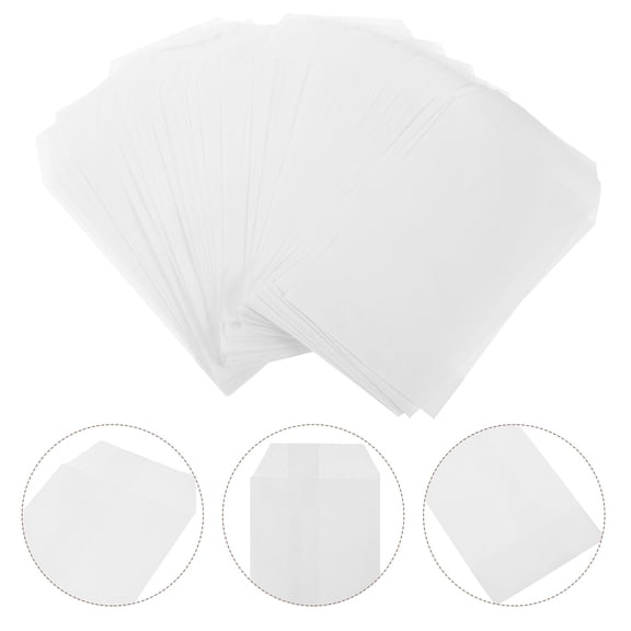 FOMIYES 100-Pack White Glassine Paper Bags for Bread, Sweets, and Food Packaging with Protective, Grease-Resistant Design