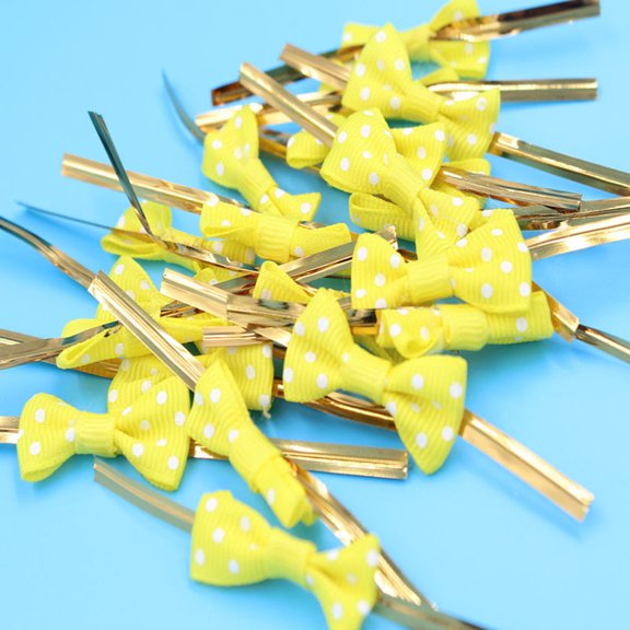 FOMIYES 100Pcs Yellow Tie Ribbon for Packing with Eco-Friendly Paper and Smooth Flexible Surface