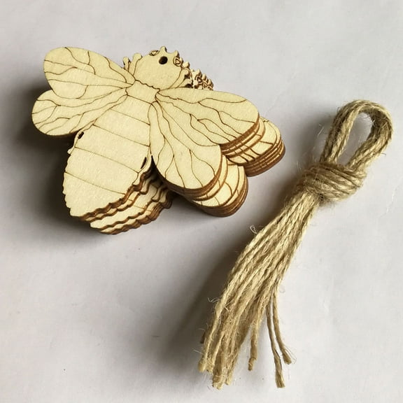 FOMIYES 10Pcs Bee Shaped Wooden Ornaments For Diy Crafting And Home Decor