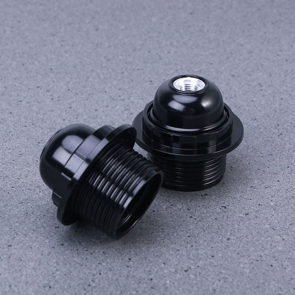 FOMIYES 10Pcs Black E26 Lamp Socket Replacement with Screw Terminals for Round Bulb Holder Lighting Fixtures