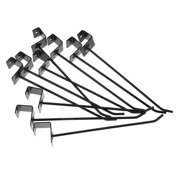 FOMIYES 10Pcs Black Metal Shelf Display Hooks Easy Install Square Tube Hooks for Store Shelving