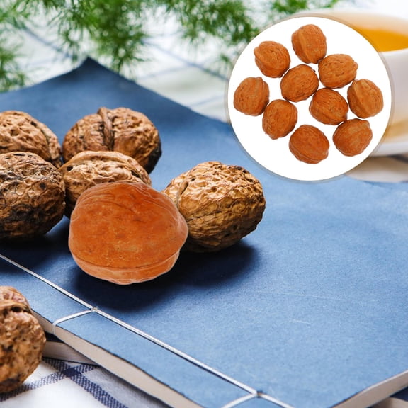 FOMIYES 10Pcs Brown Artificial Walnuts for Natural Appearance in Photo and Home Decorations