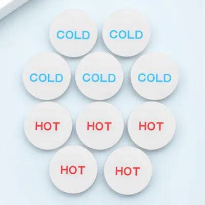FOMIYES 10Pcs Clear Acrylic Water Temperature Signs Hot and Cold Labels for Hotel Bathrooms