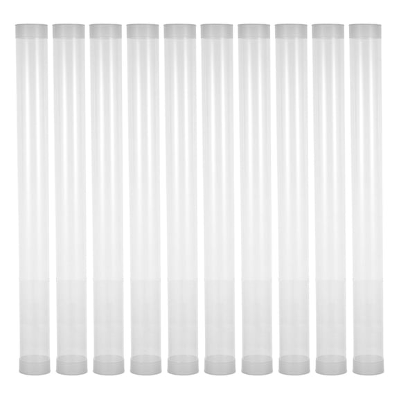 FOMIYES 10Pcs Clear Packaging Tubes with Caps for Storage Waterproof Poster Tubes Pc Plastic Material