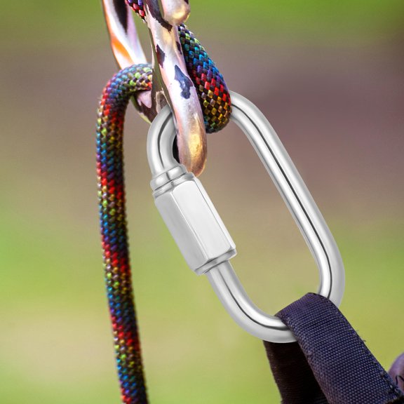 FOMIYES 10Pcs Compact Heavy Duty Stainless Steel Carabiner Clips for Mountain Climbing Camping