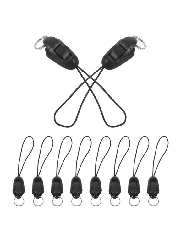 10 Pcs Detachable Black Phone Lanyard Straps with Buckle, Anti-Lost Wrist Cord for Cell Phone Keychain Accessories