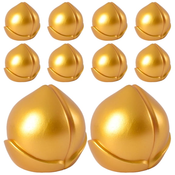 FOMIYES 10Pcs Golden Peach Cake Decoration Plastic Insert for Birthday Party and Dessert Toppers