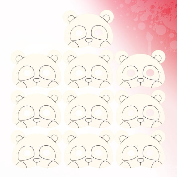 FOMIYES 10 Pack Animal Face Masks, Blank White Paper Craft Masks with Elastic Straps for Kids Art Projects and Parties
