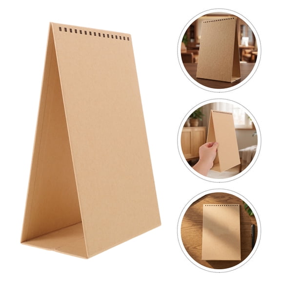 FOMIYES Stylish Khaki Desktop Calendar Accessory with Easy Flip Design 10Pcs