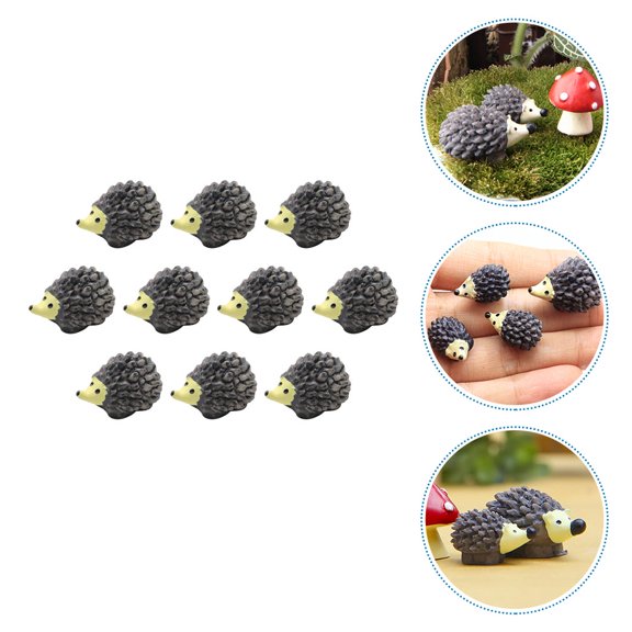 FOMIYES 10Pcs Miniature Resin Animal Statues Multi Hedgehog Ornament for Garden Accessories Outdoor