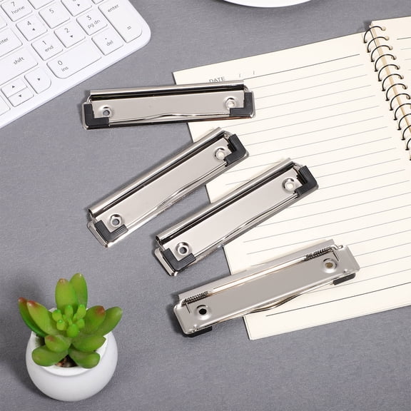FOMIYES 10Pcs Metal Clipboard Clips with Rubber Edges Mountable for Files and Documents