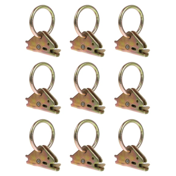 FOMIYES 10Pcs Multi Color E Track Rings Ultra Strong Steel Tie Down Anchors for Tarp and Ratchet Straps