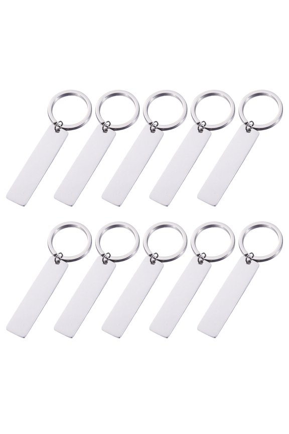 10Pcs Numbered Stainless Steel Key Tags for Hotel Keyring and Custom Engraving Decor