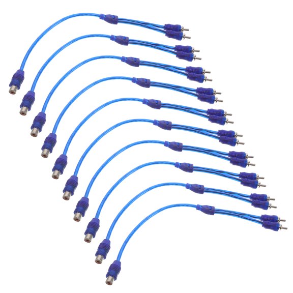 FOMIYES 10Pcs Rca Cable Splitter for Amplifier and Speaker Systems with Oxidation Resistant Male Female Connectors