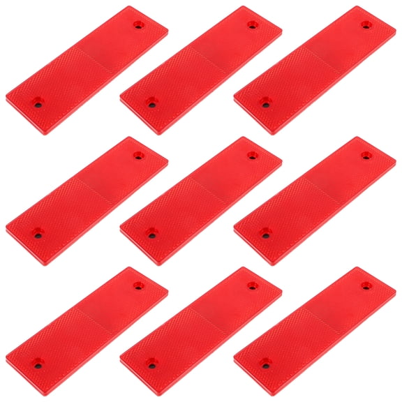 FOMIYES 10Pcs Red Warning Reflective Stickers Adhesive with Holes for Easy Truck Installation