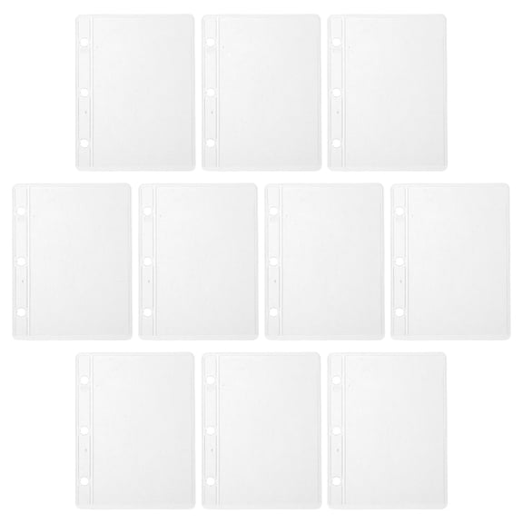 FOMIYES 10-Pack Replaceable Budget Money Pocket Organizers Binder Folders Loose Leaf Bags for Cash and Document Storage