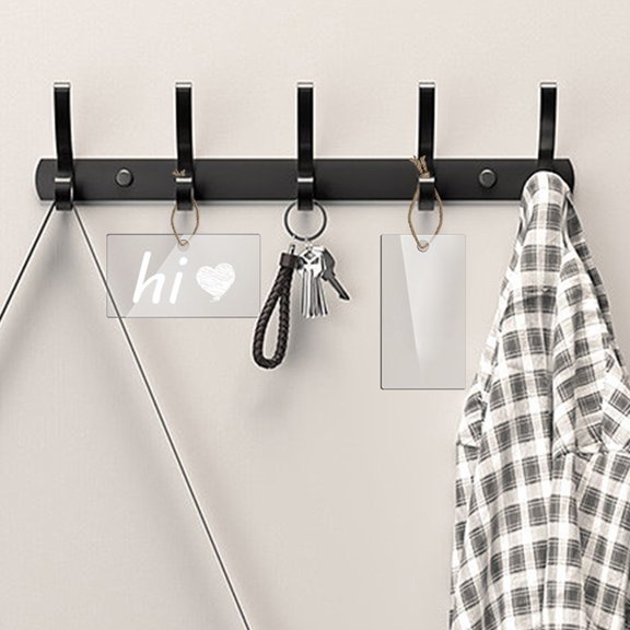 FOMIYES 10Pcs Reusable Acrylic Hanging Labels Clear Tags for Classifying Storage Containers