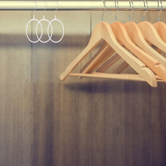 FOMIYES 10Pcs Simple Style White Iron PVC Anti Slip Coating Scarf Hanger For Closet Organizer