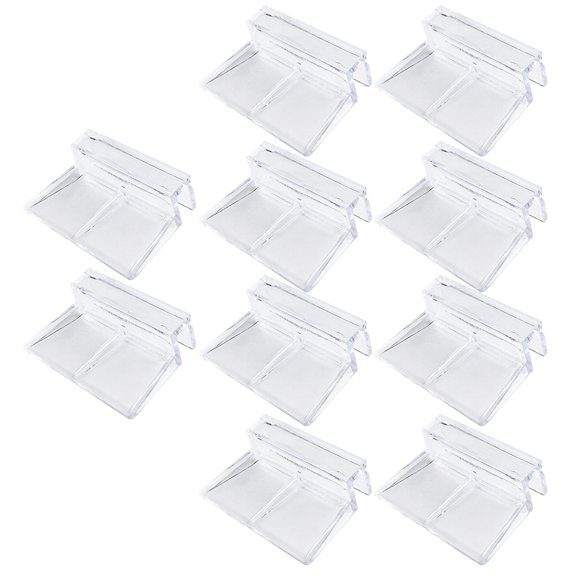 FOMIYES 10Pcs Transparent Acrylic Support Frames White Fish Tank Cover Holders