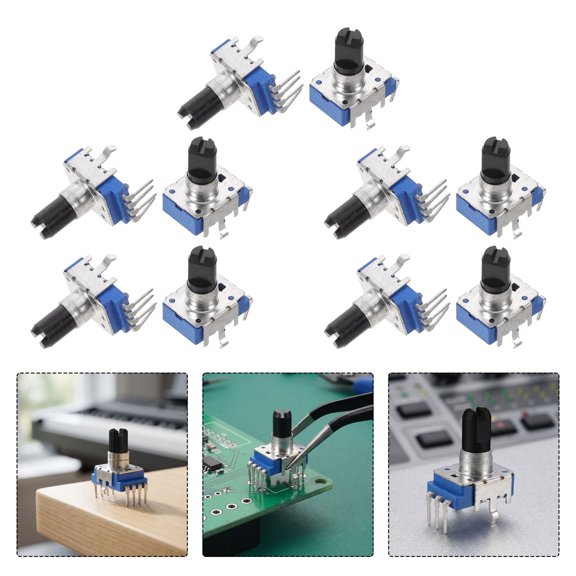 FOMIYES 10Pcs Vertical Mount Dual Rotary Potentiometer for Digital Piano Audio Volume Control
