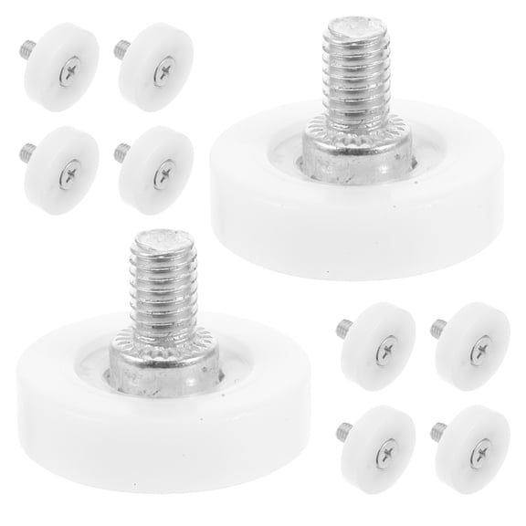 FOMIYES 10Pcs White Nylon Cabinet Drawer Rollers Replacement with Precision Bearing Wheel