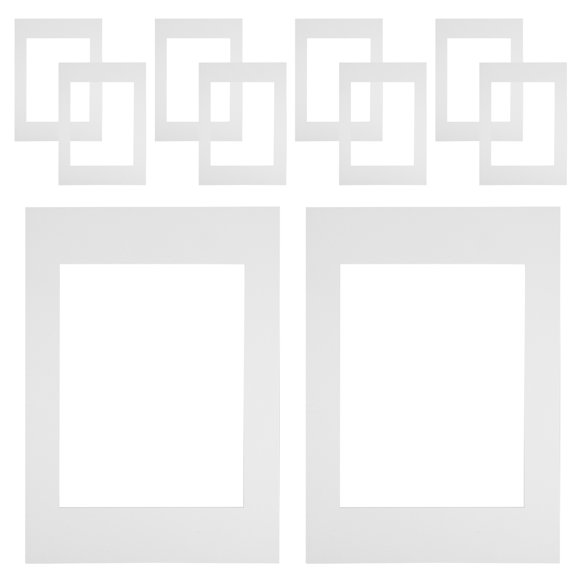 FOMIYES 10Pcs White Picture Frame Matting with Round and Square Openings for Photo Display
