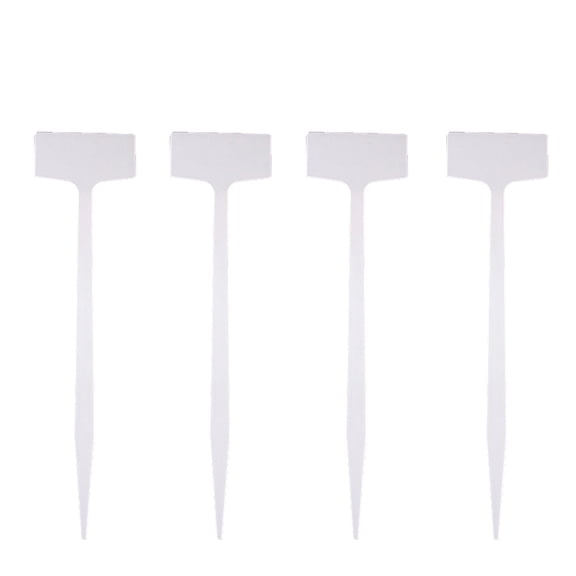 FOMIYES 10Pcs White Plastic Plant Markers Reusable T Type Tags for Orchards Greenhouse and Pots