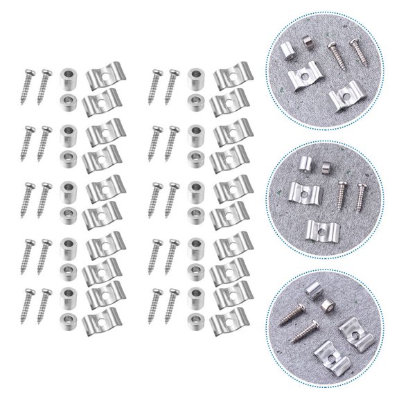 FOMIYES 10Sets Metal Guitar String Buckle Plated Silver Durable Rust Resistant for Instrument Use