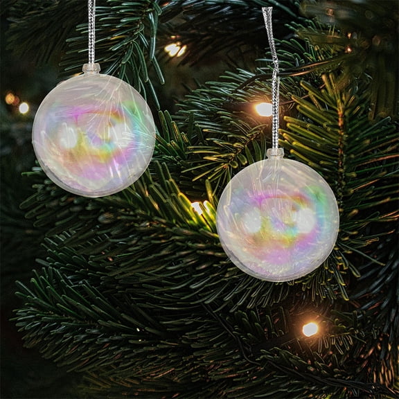 FOMIYES DIY Iridescent Christmas Ornaments Multi Colored Plastic Bubbles 10Pcs