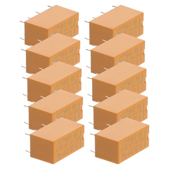 FOMIYES 10Pcs Small Orange 24V Latching Relay 8 Pin Power Relay for Remote Control