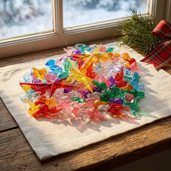 FOMIYES Ceramic Christmas Tree Lights Assorted Color Plastic for Decoration 110Pcs