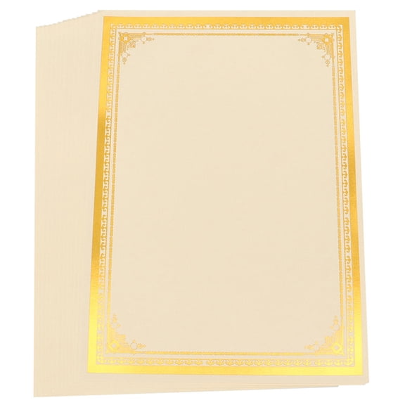 FOMIYES 12 Sheets Award Certificate Paper Golden Writable Smooth Edges Employees
