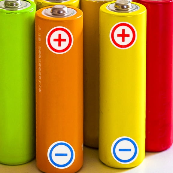 FOMIYES 120Pcs Equipment Polarity Warning Decals Red Blue PVC for Electrical Equipment 4.72X3.15X0.04in