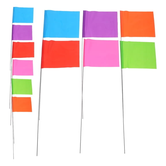 FOMIYES 120Pcs Football Yard Flags Assorted Color Lawn Marking Flags for Irrigation and Landscaping Use