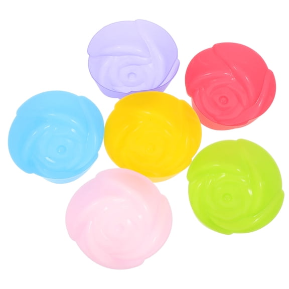 FOMIYES 12-Piece Rose Flower Silicone Baking Mold Set for Muffins, , Chocolates, and More