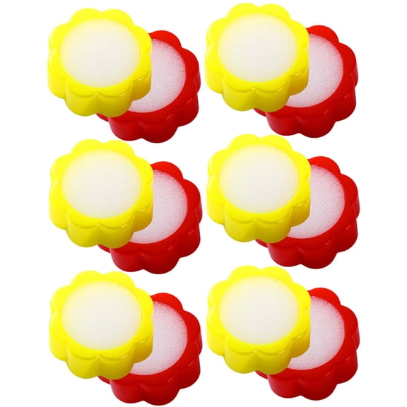 FOMIYES 12-Pack Finger Moistener Sponges for Office and Paper Handling, Red & Yellow Moisturizing Sponge Pads