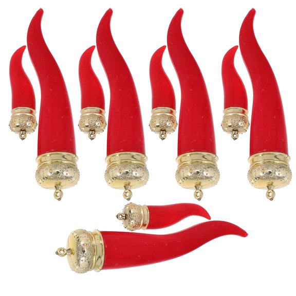 FOMIYES 12Pcs Plastic Red Chili Pepper Hanging Decor Lifelike Design For Kitchen Home Decoration