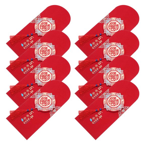 FOMIYES 12Pcs Chinese Style Red Envelope for Wedding Luck Bringing Packet in Red Color