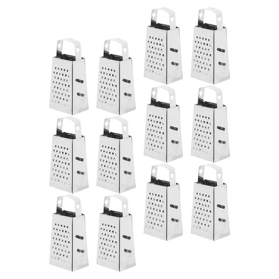 FOMIYES 12-Piece Stainless Steel Cheese Grater Set with 4-in-1 Multi-Blade Box for Kitchen Use, Plated