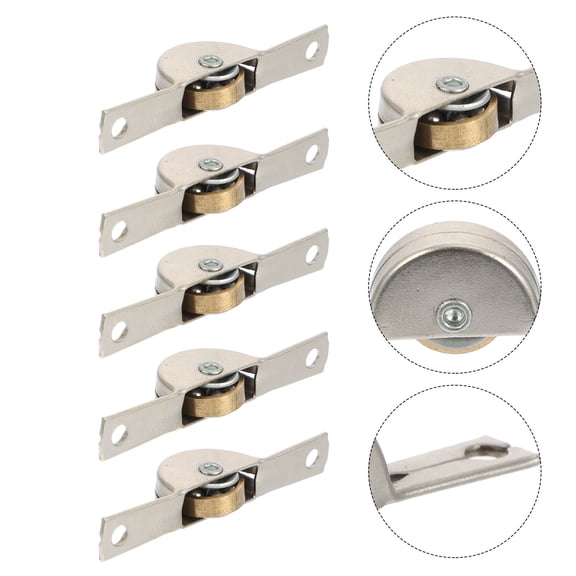 FOMIYES 12-Pack Rust-Resistant Sliding Door Rollers for Cabinet Drawers, 5.4 x 0.6 x 0.3 Inch Pulley Wheels