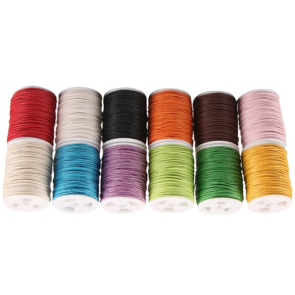 FOMIYES 12 Pieces Assorted Colored Waxed Cotton Rope for Crafts, Art Decoration, Jewelry Making, and Projects