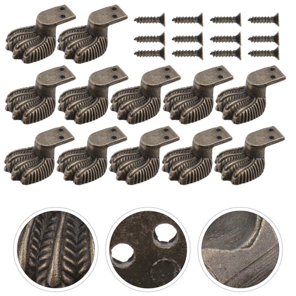FOMIYES 12Pcs Wear Resistant Zinc Alloy Box Feet Leg Corner Protector 3.20X2.10X1.20In