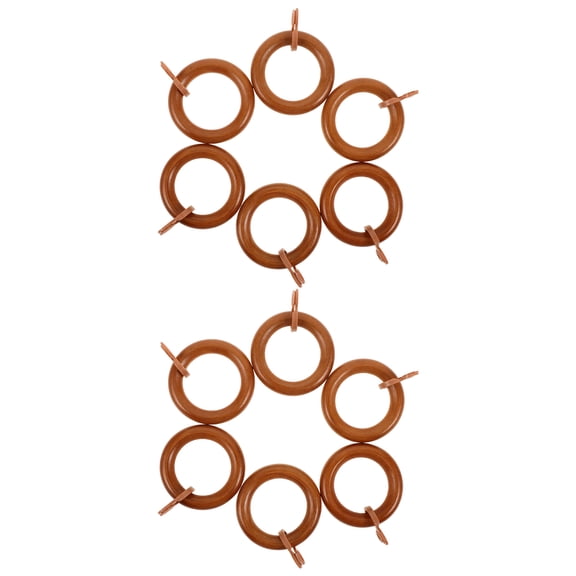 FOMIYES 12Pcs Wood Curtain Hoops with Eyelets Beige Natural Elegance for Drapery Rods