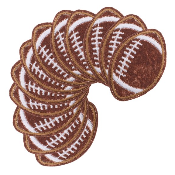 FOMIYES 12pcs Rugby Shaped Embroidered Twill Patch for Hats and Shoes Iron
