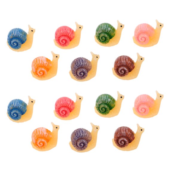 FOMIYES 14Pcs Durable Resin Snail Miniatures Assorted Color for Creative Indoor Garden and Party Decorations