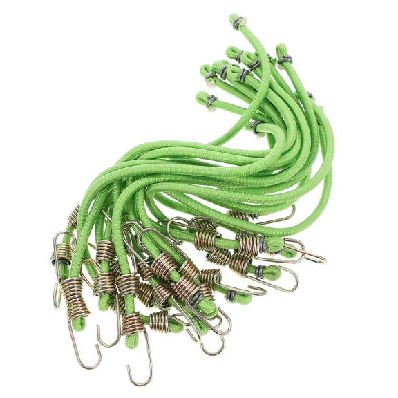 FOMIYES 15Pcs Green Latex Bungee Cord Hooks for Securing Luggage and Organizing Items Mini Rope Style