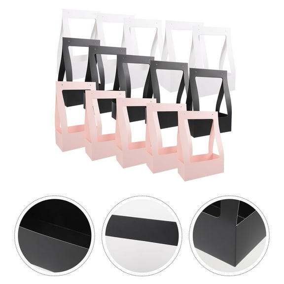 FOMIYES 15-Pack Rectangular Flower Boxes with Handles for Home Decor and Party Present Packaging