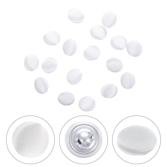 FOMIYES 15pcs White Satin Covered Buttons for Suits and Tuxedos, DIY Craft
