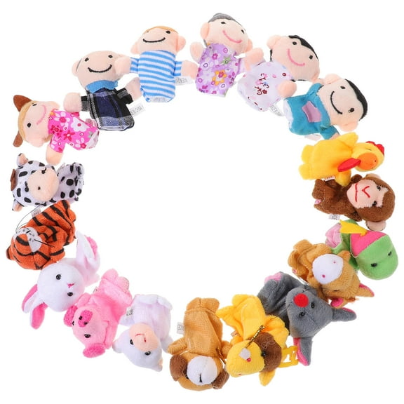 FOMIYES 18Pcs Family Hand Puppet Assorted Color PP Cloth Building Family Consciousness for Children