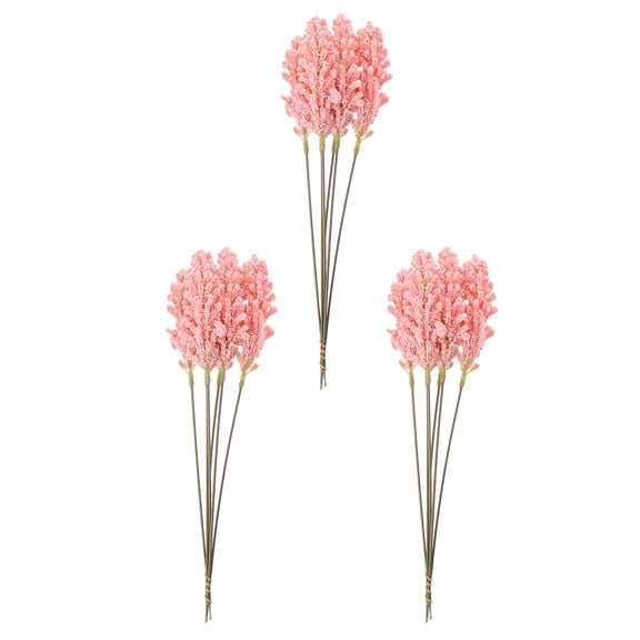 FOMIYES 18Pcs Pink Plastic Wheat Ear Stalks for Desktop Vase Natural Fade Resistant Decor